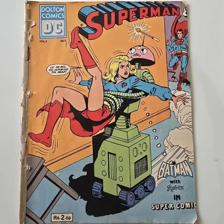 SUPERMAN & BATMAN with ROBIN IN SUPER COMICS comic cover