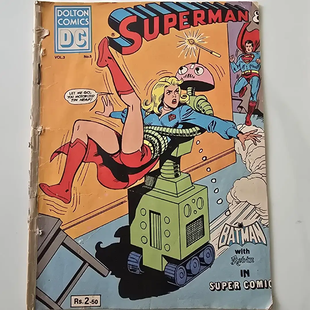 SUPERMAN & BATMAN with ROBIN IN SUPER COMICS comic cover