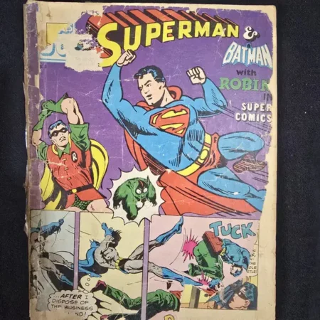 SUPERMAN & BATMAN with ROBIN IN SUPER COMICS comic cover