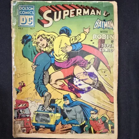 SUPERMAN & BATMAN WITH ROBIN IN SUPER COMICS comic cover