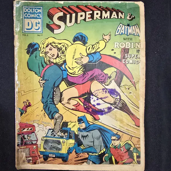 SUPERMAN & BATMAN WITH ROBIN IN SUPER COMICS comic cover